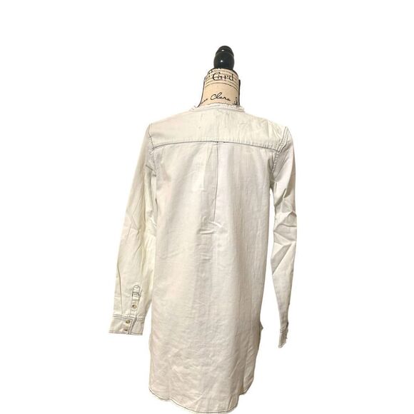 Sandrine Rose Women's Dust White Mandarin Collar Button Shirt Size S - Picture 3 of 10